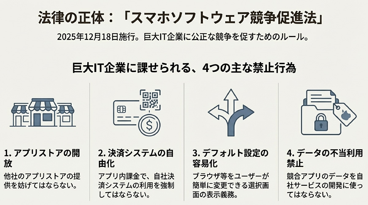 具体的な4つの禁止行為と遵守事項