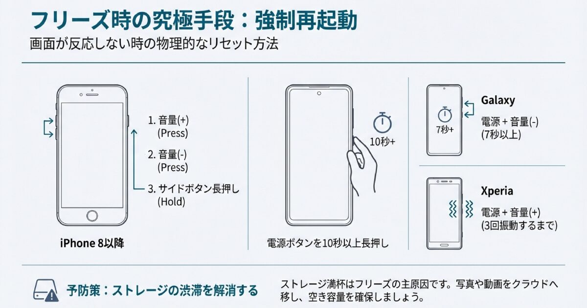 フリーズ時の究極手段：強制再起動