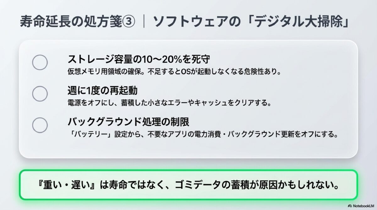 寿命延長の処方箋③｜ソフトウェアの「デジタル大掃除」