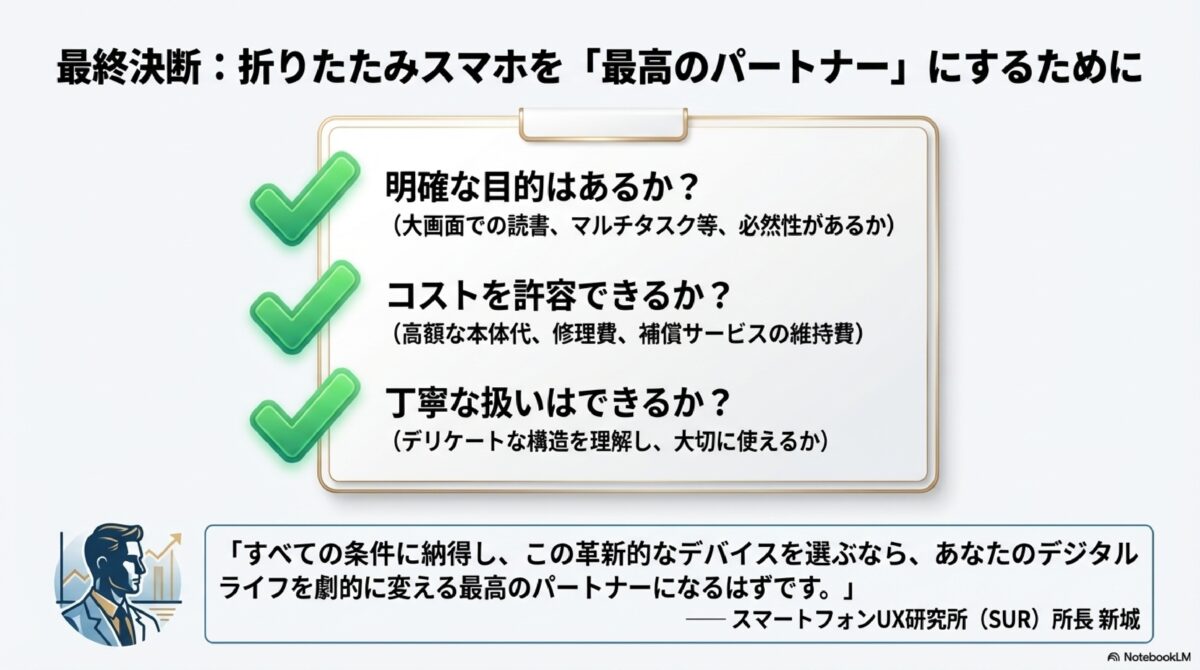 最終決断：折りたたみスマホを「最高のパートナー」にするために