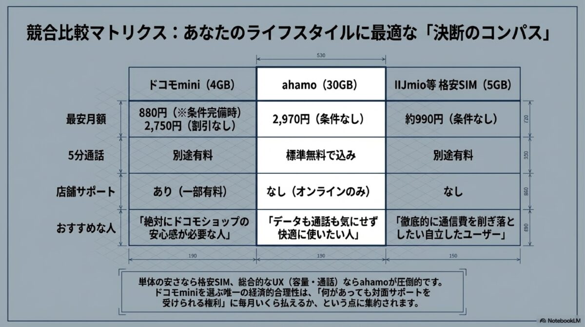 競合比較マトリクス：あなたのライフスタイルに最適な「決断のコンパス」